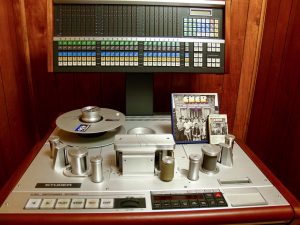 The first album made at Muscle Shoals Sound Studios is displayed atop a tape-recording deck. Released in 1969, the collection of tunes was named for the studio’s address. 