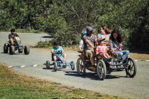 Pedal cars at Casini Ranch Family Campground.