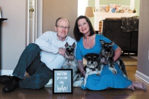 Paul and Joni Gommo have enjoyed many RV trips with their three miniature schnauzers.