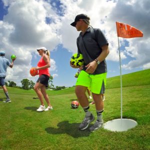 Footgolf is played worldwide, usually on golf courses.