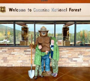 Henry and Ethan Epperson learned about fire safety at Coconino National Forest.