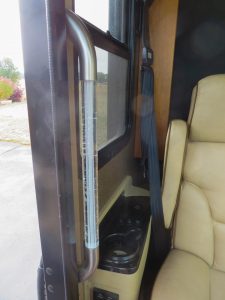 Cleaning a plastic RV handrail with alcohol-based products can damage it.