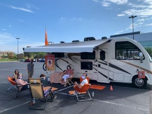 Bowling Green State University professor Angela Falter Thomas goes the extra mile for her students — literally. To enhance distance learning, she meets with them on campus outside her RV.