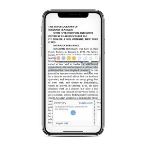 Highlighting text passages is possible in both the Amazon Kindle and Google Play apps.