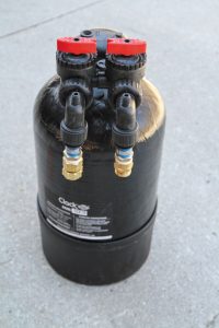 Deionizers require two types of media to treat water. Large single-canister versions contain both media types.