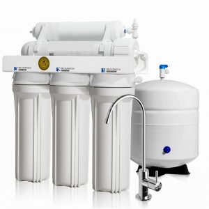 A typical reverse osmosis system.