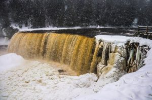 Tahquamenon Falls State Park in Michigan is a favorite winter spot for the Wendlands.