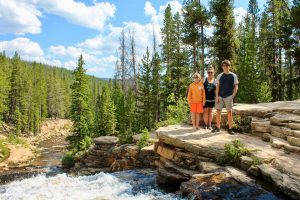 Single mom Holly Blake homeschools her sons in a motorhome, which provides opportunities for exploring, such as Upper Provo Falls, Utah.