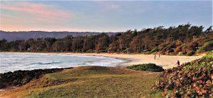 Bob and Linda Carmichael enjoyed the view from Malaekahana Beach Campground, on the north shore of Oahu, Hawaii. The trip marked their 50th state to visit in an RV.