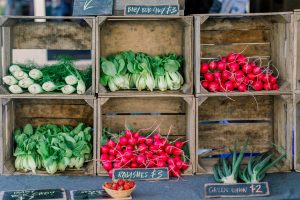 Regionally grown fruits and vegetables are offered downtown at the Saturday Farmers Market.