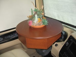 Wood Design RV Interiors steering wheel table