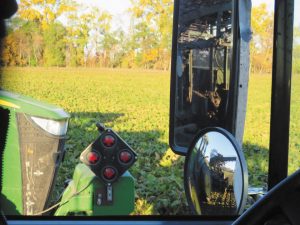 The tractor signal alerts them when they can travel alongside the harvester to have their truck filled with sugarbeets.