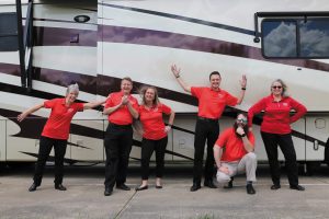Left to right: Penny Gortemiller, director of chapters/governance; Doug Uhlenbrock, director of events; Anne Baumgartner, director of marketing; Brian Bacik, assistant controller; Aaron White, director of membership; and Pamela Kay, director of communications.