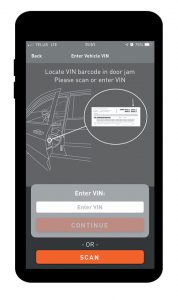 Basic vehicle data is entered into the app.