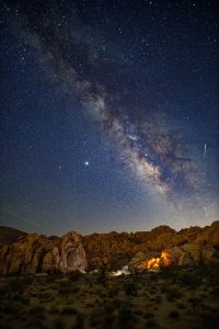Darkness drapes Joshua Tree National Park, revealing views of the Milky Way.