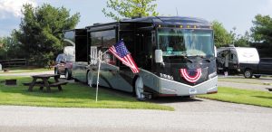 Reflecting on this May 2020 stay at Scenic RV Park, near Berlin, Ohio, Gerald Tobey wrote that it “gave us time to reflect on the blessings we have because of those who earned our freedoms!”