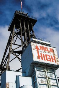Headframes mark the area's mines.