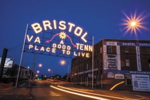 Bristol's main street doubles as the state line with Tennessee.