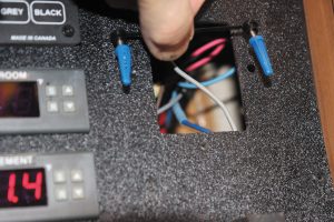 The screw anchors and break-away alignment bar.