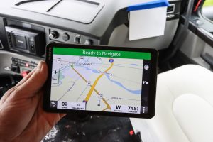 The GPS navigation display can be removed from the Freightliner dash.