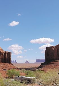 The red sandstone mesas and buttes that give Monument Valley its name have become an iconic backdrop for movies, as well as an idyllic point of focus for photographers such as Jan Adair, who visited the site with her husband, Steve, while they were on their way to Yellowstone National Park this summer.