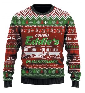 Orange Prints Christmas Vacation sweater