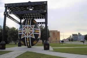 The world’s largest hand-painted Czech egg in Wilson, along the Post Rock Scenic Byway.