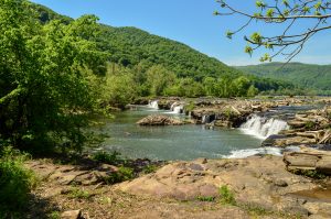 Sandstone Falls spans a 1,500-foot section of the New River.