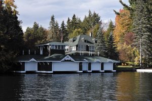 Luxury homes, or “camps,” are in tranquil locations along Lake Placid’s waterfront.