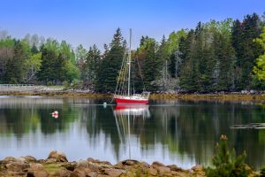 This sailboat rested in a sleepy harbor near the Ambrosinos’ campground in Peggy’s Cove, Nova Scotia.
