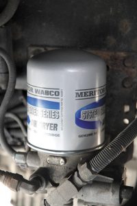 The air dryer’s filter, or desiccant cartridge, is designed to last three years on average.