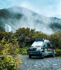 Matt and Amber Hallett of Adaptive Humanity Foundation traveled in a Mercedes-Benz Sprinter motorhome, partnering with Aqua-Hot, sharing their expertise in orthotics and prosthetics to help others in need.