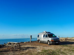 Frisco Woods Campground offers waterfront sites on Pamlico Sound.