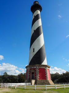 Cape Hatteras Lighthouse measures 198.49 feet high from the bottom of its foundation.
