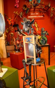 Artistic exhibits include the World’s Only Orchestra of Clean.