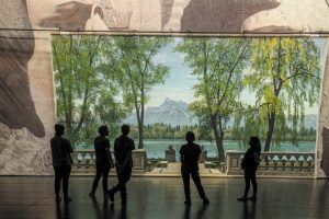 The “Art Of The Hollywood Backdrop” enhances the magic of the big screen. This backdrop depicts the von Trapps’ rear terrace from The Sound Of Music. 