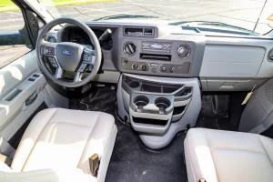 The standard Ford cockpit in the BT Cruiser is akin to that in an SUV or pickup truck.