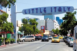 Little Italy is an artsy neighborhood full of cafes and boutiques next to Waterfront Park.