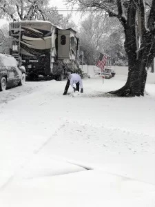 Baby, it’s cold outside! Peggy Hardy submitted this wintry scene — an uncommon occurrence in College Station, Texas. 