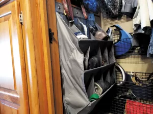 A hanging shoe rack allows you to bring footwear for almost every occasion.