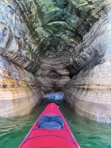 Allison Marder explored the sandstone formations while kayaking at Pictured Rocks National Lakeshore, along the south shore of Lake Superior in Michigan’s Upper Peninsula.