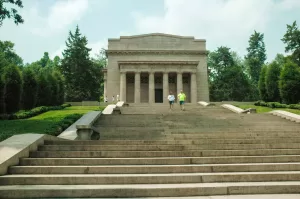 The Abraham Lincoln Birthplace Memorial Building in Hodgenville, Kentucky.