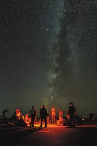 Rangers conduct a night program at Panorama Point in Arches National Park, Utah.