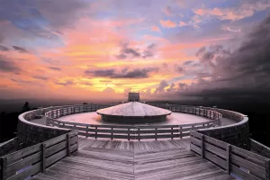 On a clear day, visitors can see four states from the observation tower at Brasstown Bald.