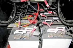 Battery terminal connections should be kept clean and free of corrosion to maximize current flow. 