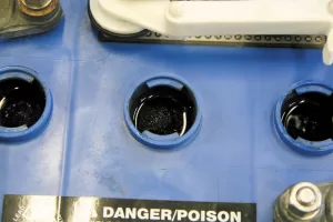 Flooded batteries require ongoing checks of the electrolyte level in each cell, adding distilled water to any cell as needed.