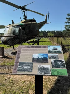 The Huey helicopter on display at the Georgia Veterans State Park was involved in a campaign during the Vietnam War. 