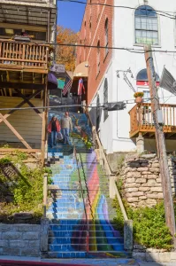 A colorful staircase in Eureka Springs.