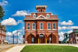 The old city hall/police and fire station in the Hermann historic district was built in 1906.