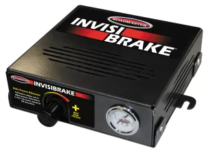 The Roadmaster InvisiBrake supplemental braking system installs out of sight in the towed vehicle and activates only when the motorhome brake lights illuminate.